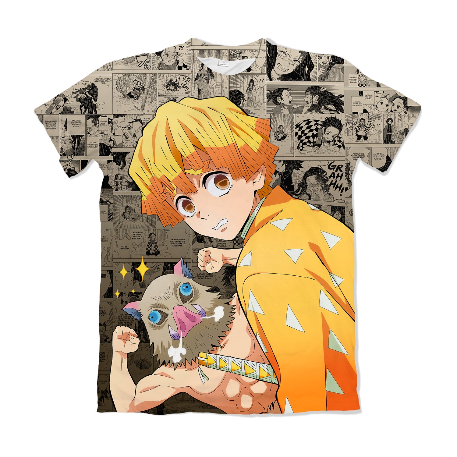 Camiseta Kimetsu no Yaiba Filme – Zenitsu & Inosuke | Dry Fit Premium Unissex