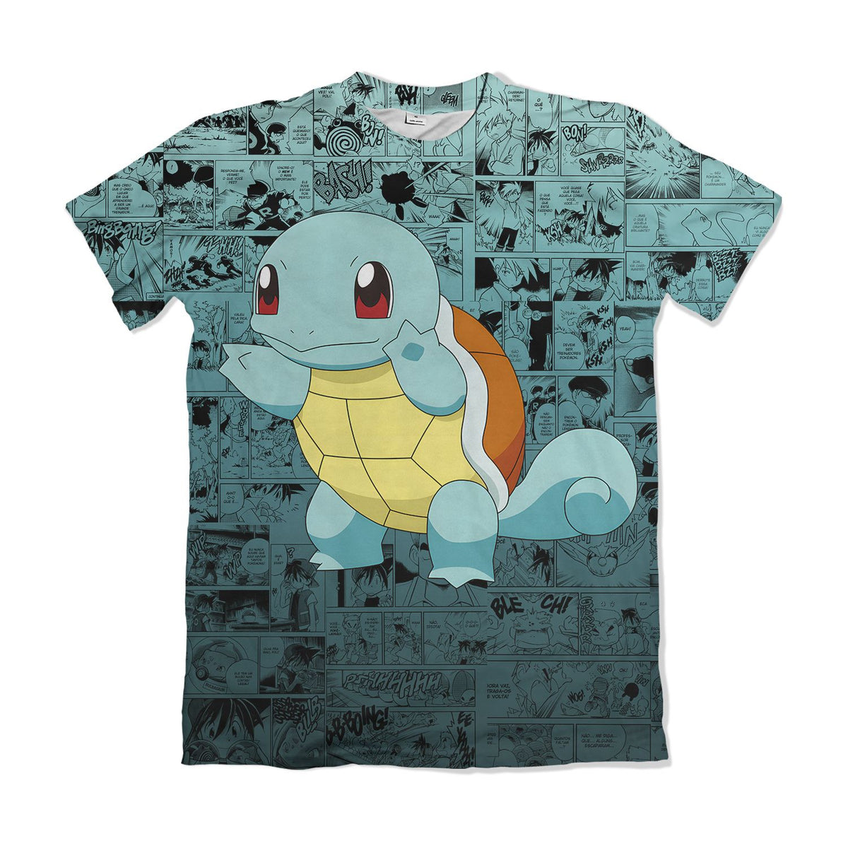 Camiseta Pokémon Squirtle, Mangá Azul Dry-Fit Premium Unissex
