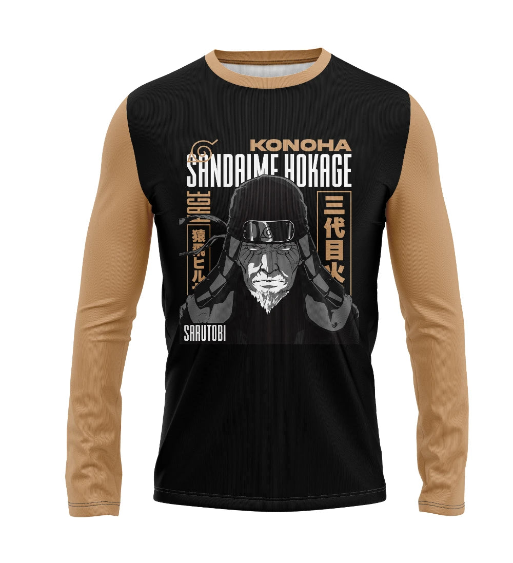 Camisa Manga Longa Naruto Hiruzen Dry-Fit Premium Unissex