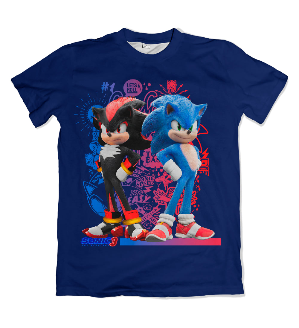 Camiseta Sonic O Filme Sonic E Shadow Frente – Dry-Fit Premium Unissex | Swit Store