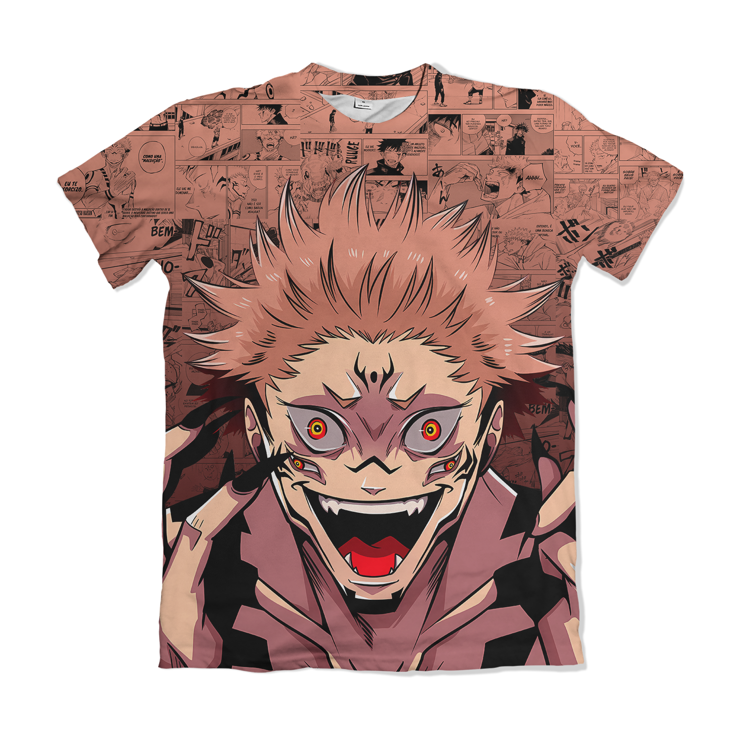 Camisa Jujutsu Kaizen - Sukuna - Laranja