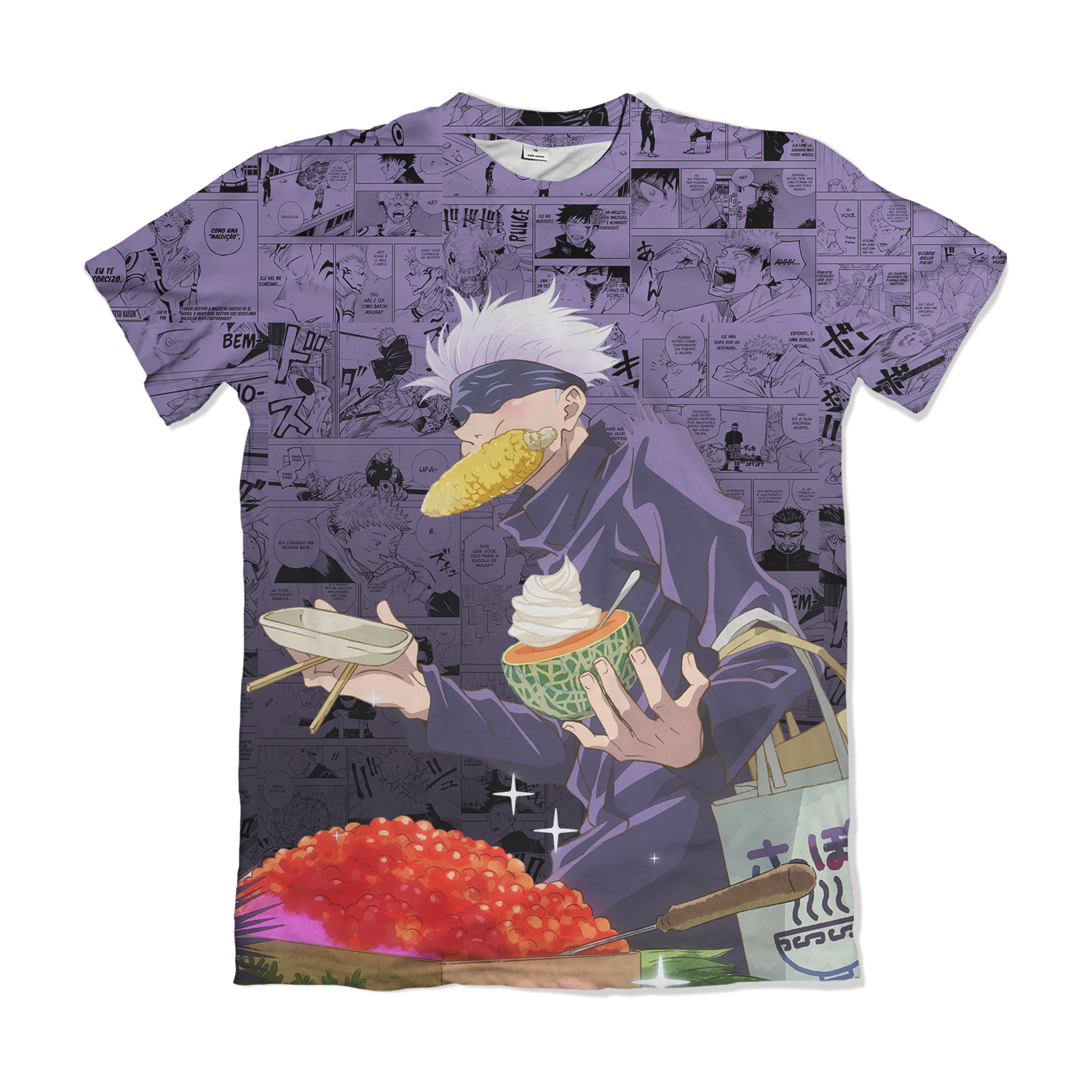 Camisa Jujutsu Kaizen - Satoru Gojo - Comendo - Roxo