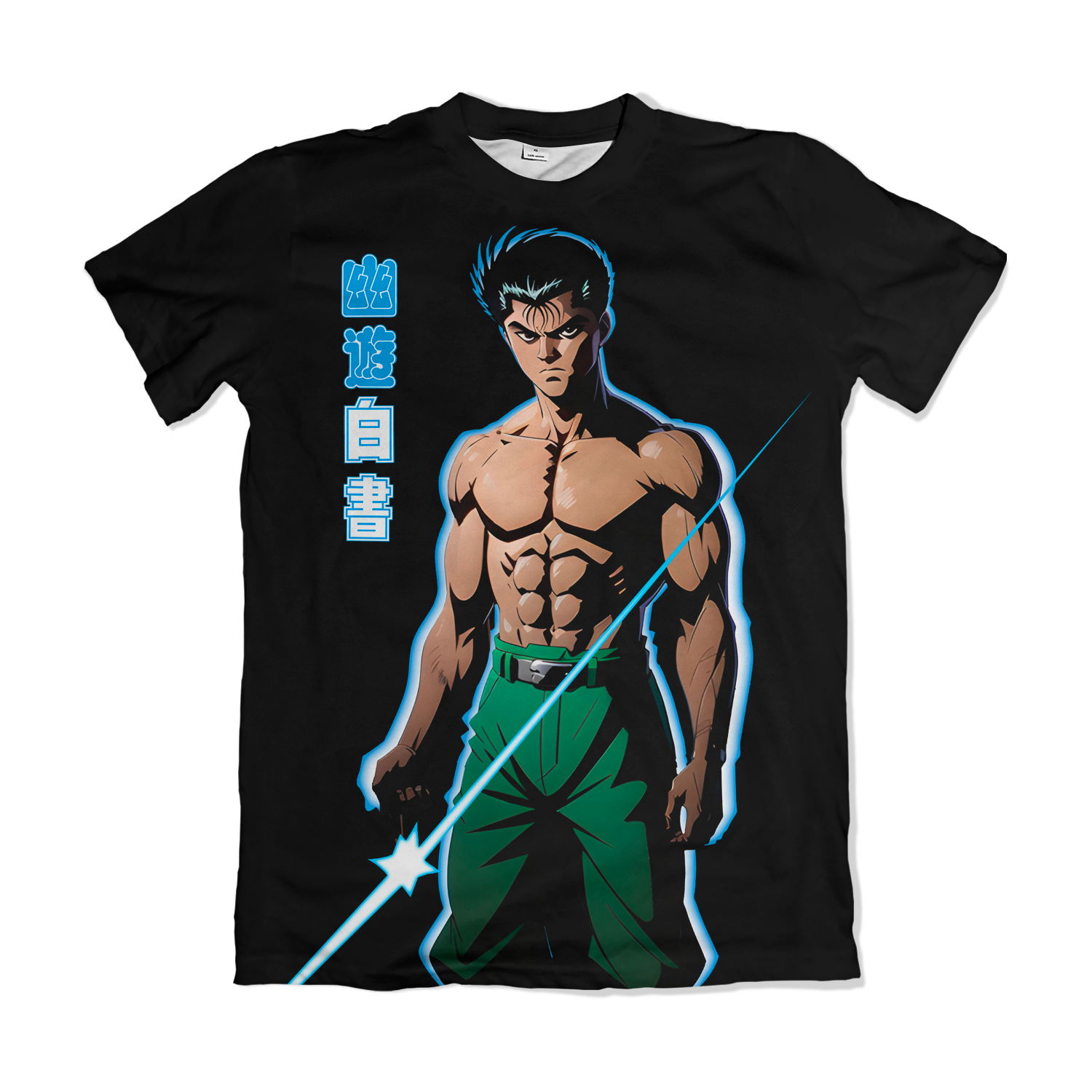Camiseta Yu Yu Hakusho Yusuke Sem Original Azul Preta – Dry-Fit Premium Unissex | Swit Store
