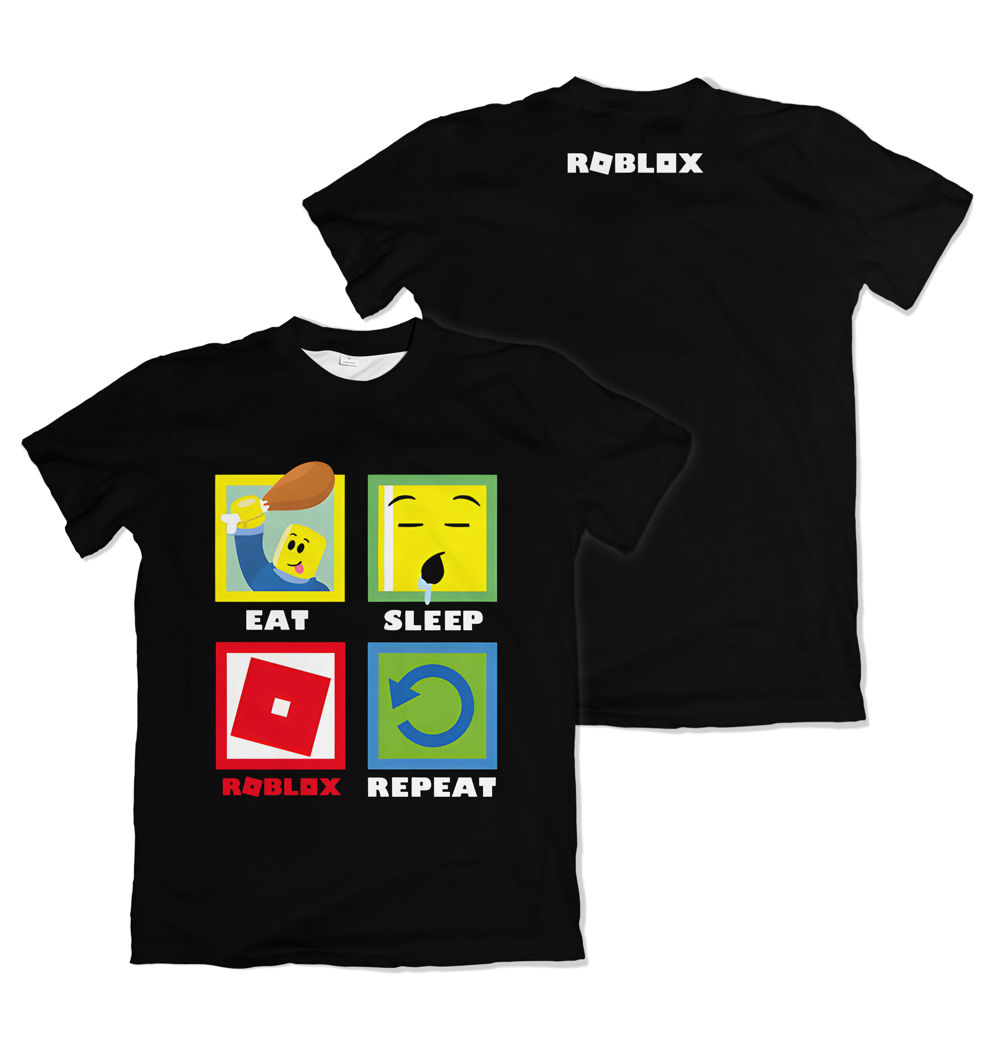 Camiseta Roblox Eat Sleep Logos – Dry-Fit Premium Unissex | Swit Store
