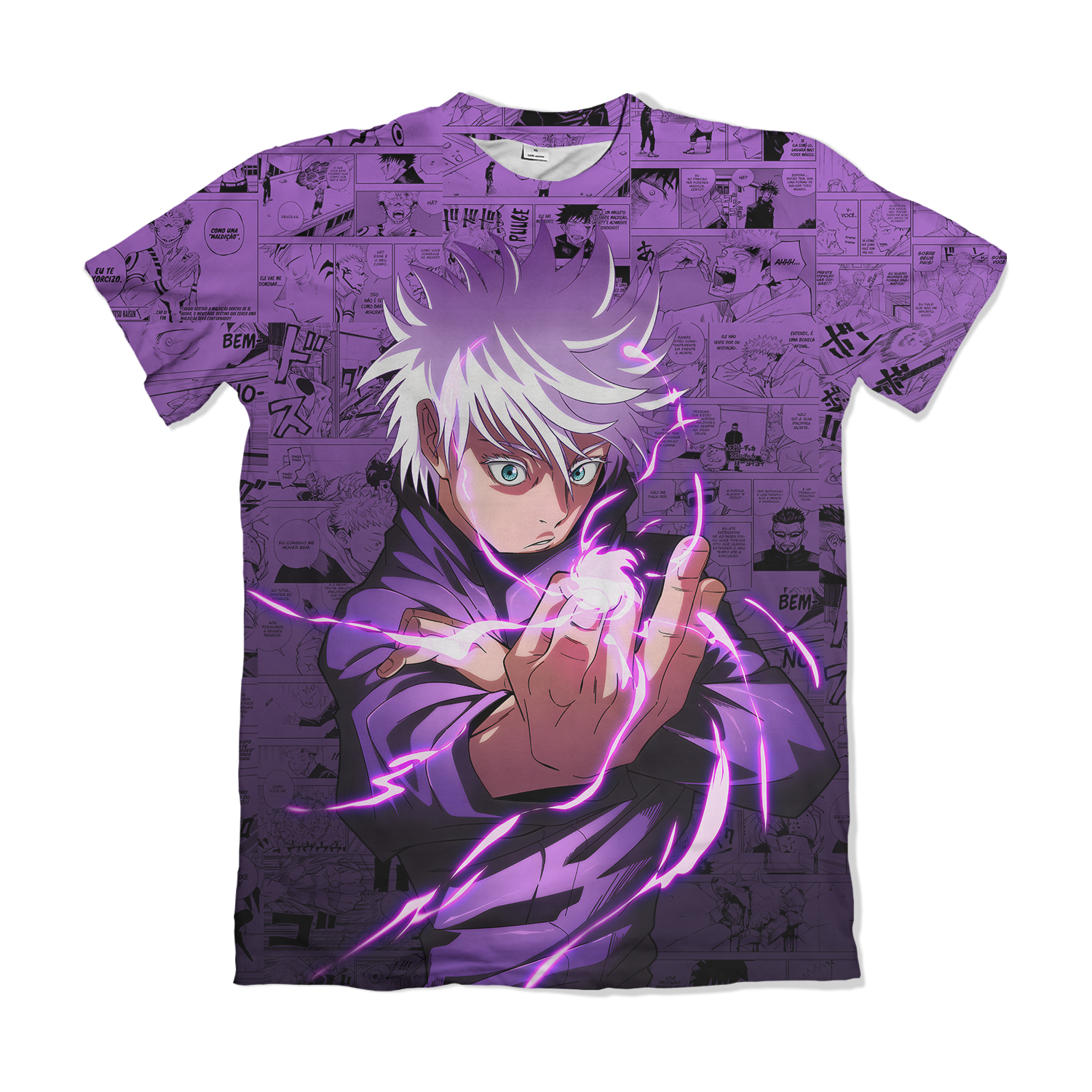 Camiseta Jujutsu Kaizen Satoru Gojo Roxo – Dry-Fit Premium Unissex | Swit Store