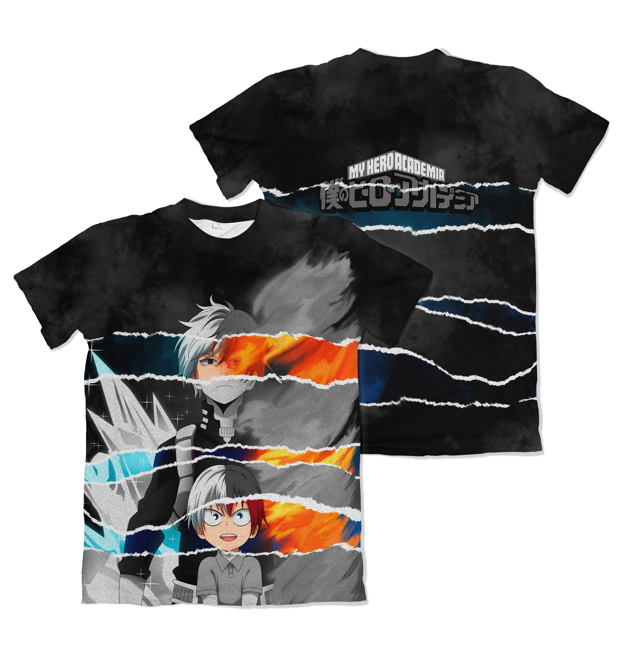Camisa Boku no Hero - Todoroki Efeito Rasgado