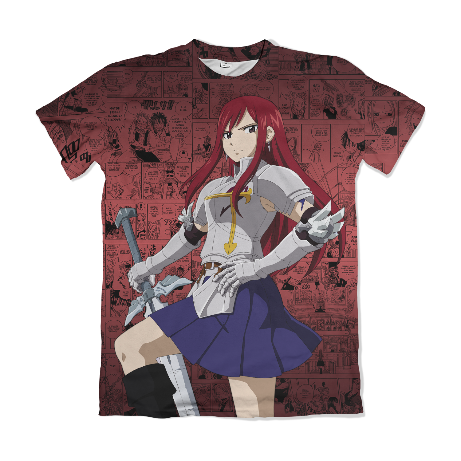 Camiseta Fairy Tail Erza Scarlet Vermelho – Dry-Fit Premium Unissex | Swit Store