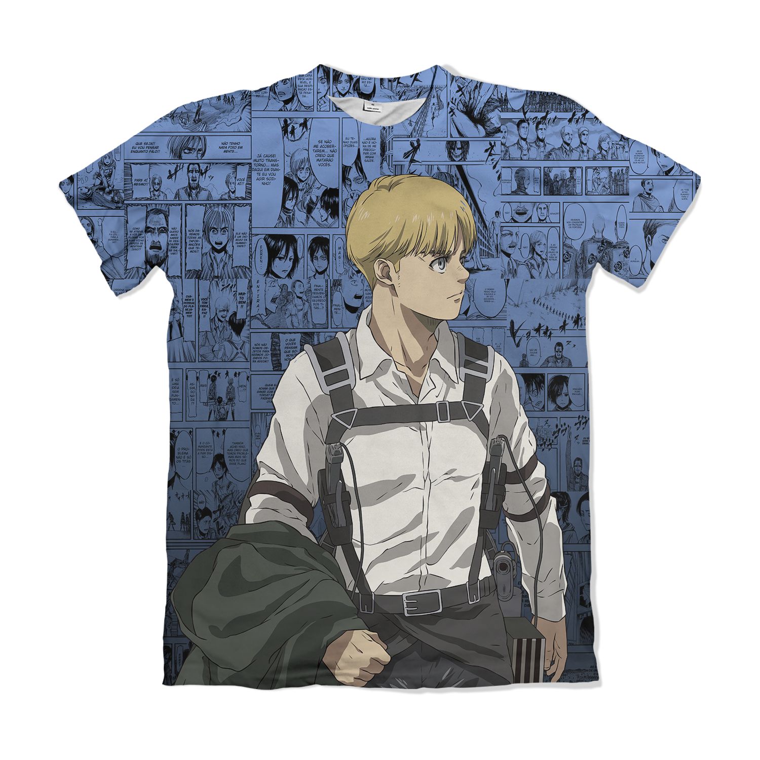 Camiseta Attack On Titan Armin Arlett Azul – Dry-Fit Premium Unissex | Swit Store