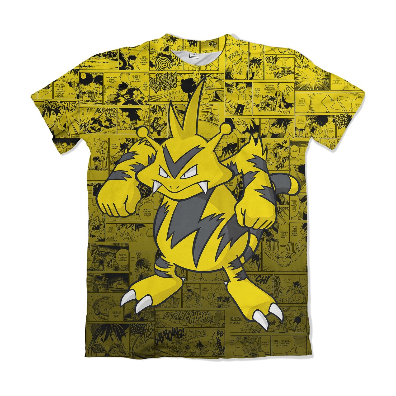 Camiseta Pokémon Electabuzz, Mangá Amarelo Dry-Fit Premium Unissex