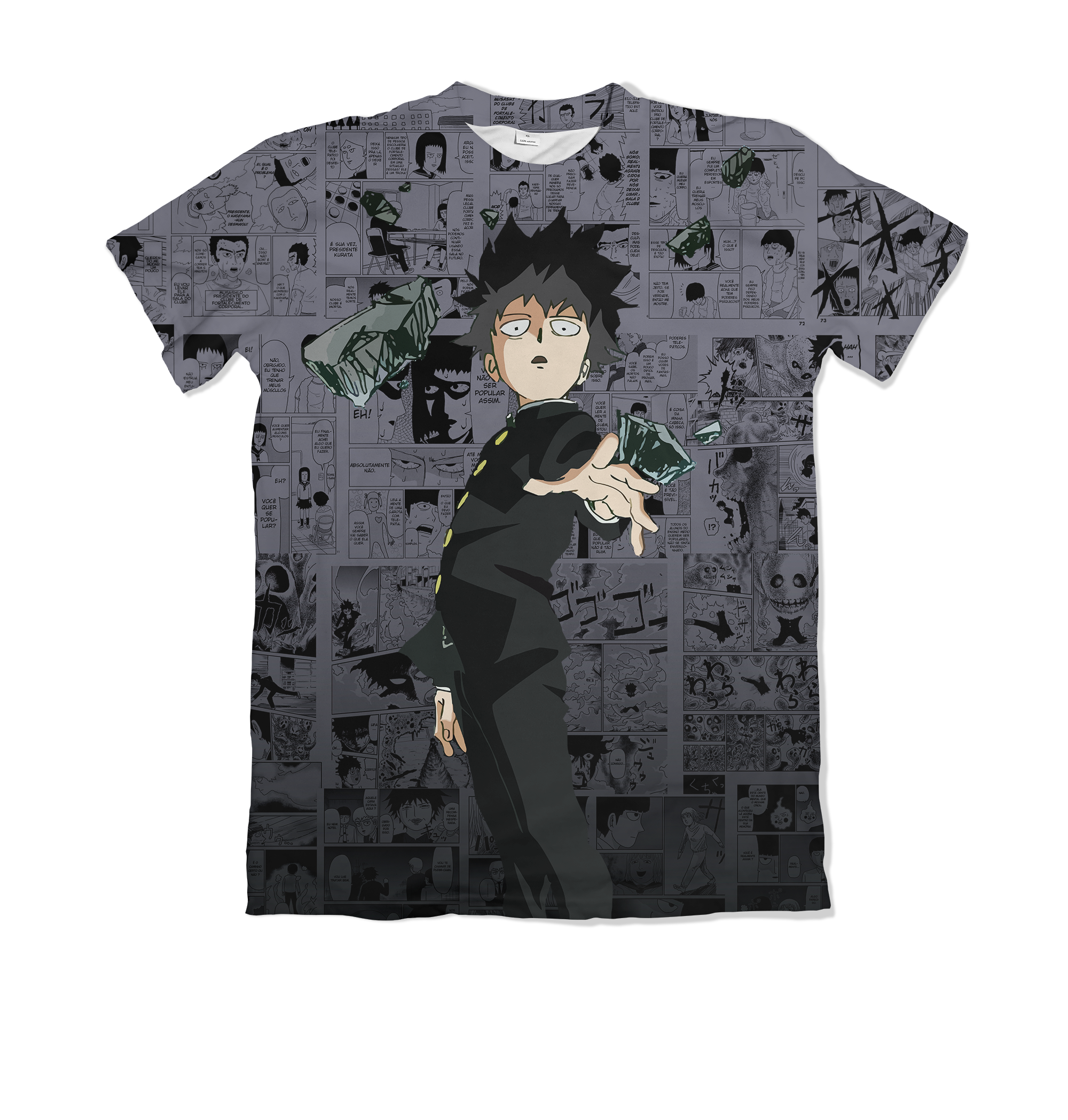 Camiseta Mob Psycho Prata – Dry-Fit Premium Unissex | Swit Store