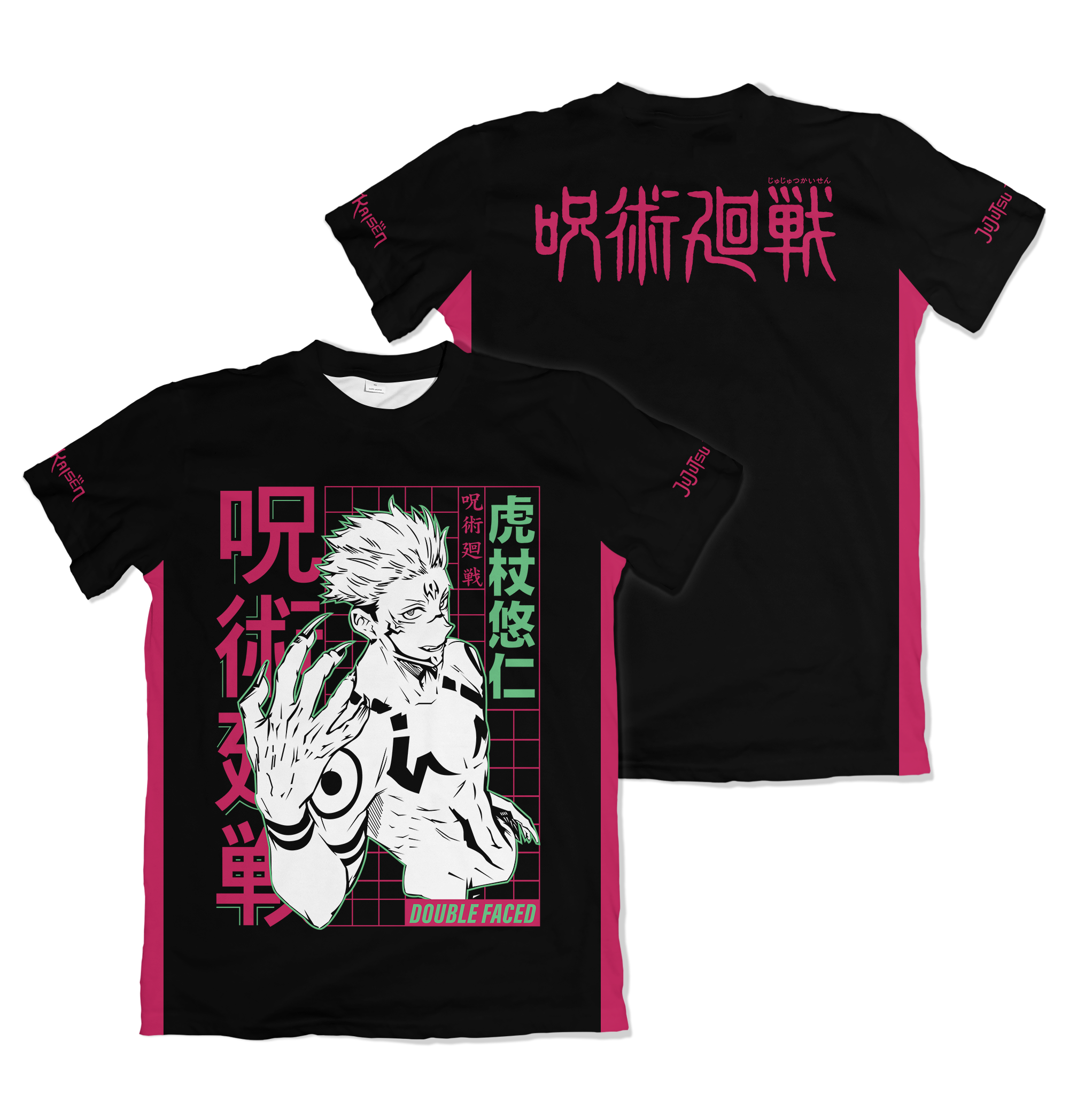 Camisa Jujutsu Kaizen - Sukuna - Camisa Preta Estilizada 2