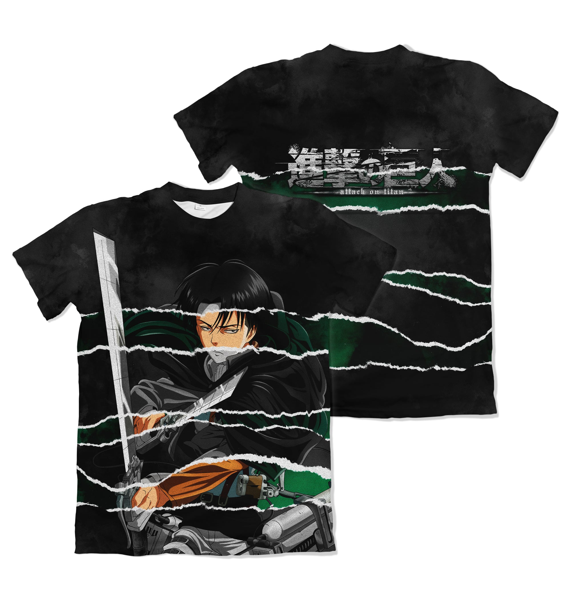 Camiseta Attack on Titan - Levi Efeito Rasgado