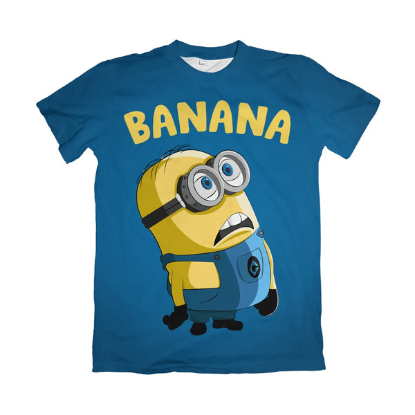 Camiseta Minions Minion Banana Fundo Azul