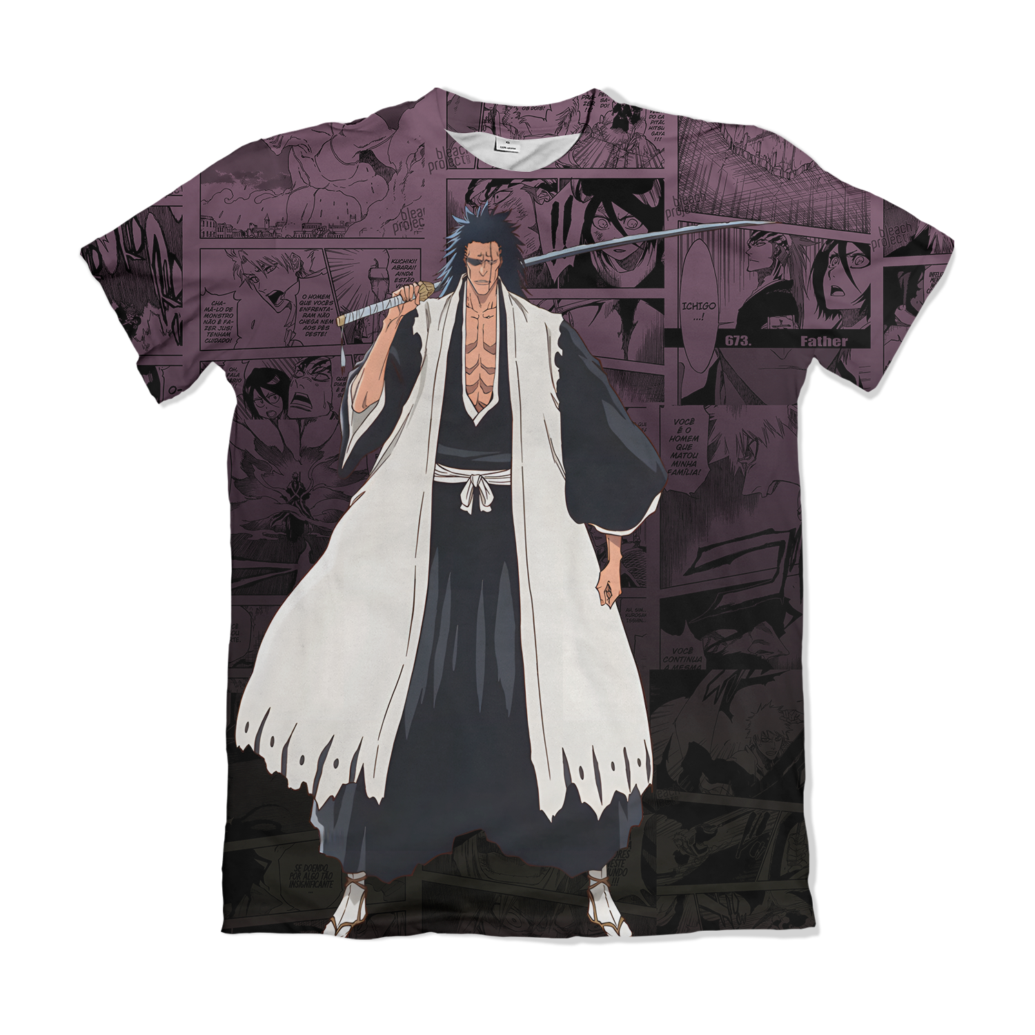 Camiseta Bleach Kenpachi Zaraki Blood War Design – Dry-Fit Premium Unissex | Swit Store