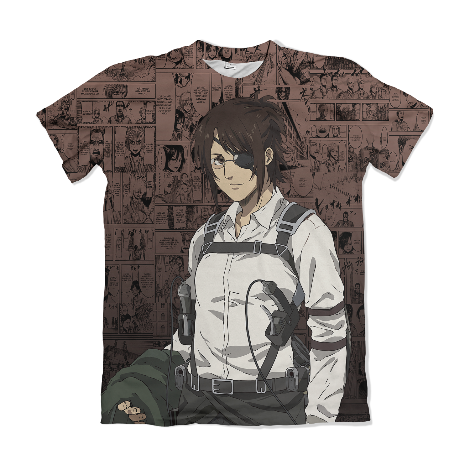 Camiseta Attack on Titan - Hange - Marrom
