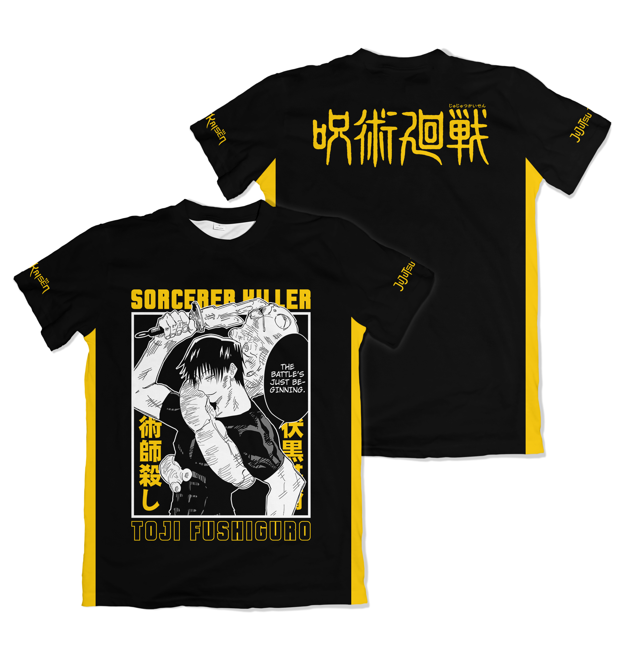Camisa Jujutsu Kaizen - Toji - Pose - Camisa Preta Estilizada