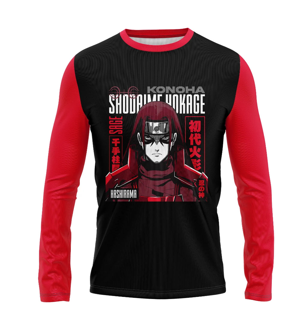 Camisa Manga Longa Naruto Hashirama 2 Dry-Fit Premium Unissex