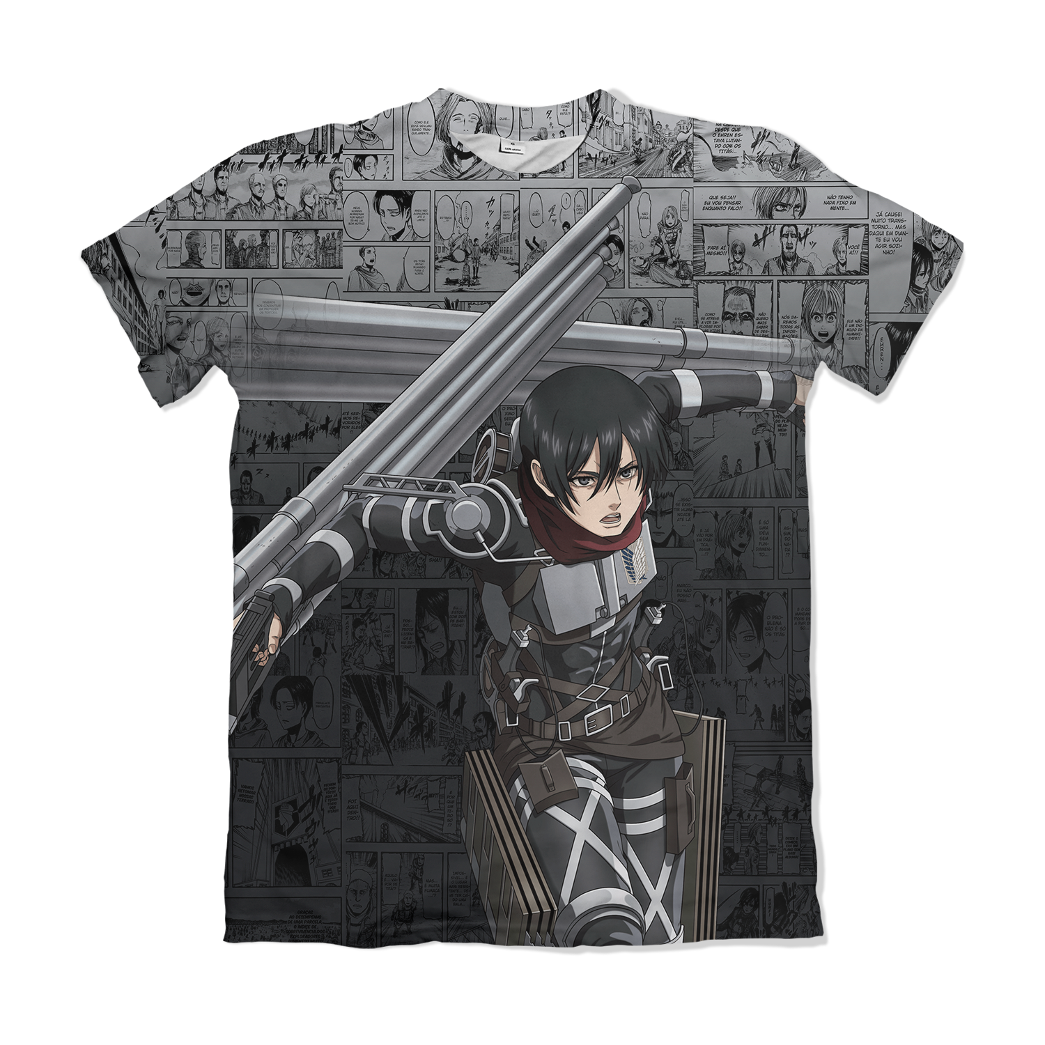 Camiseta Attack On Titan Mikasa Ackerman Prata – Dry-Fit Premium Unissex | Swit Store
