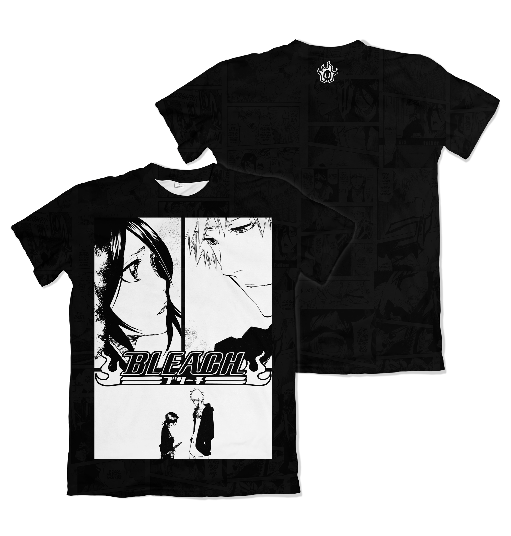 Camiseta Bleach Ichigo Kurosaki Rukia Kuchiki Preto – Dry-Fit Premium Unissex | Swit Store