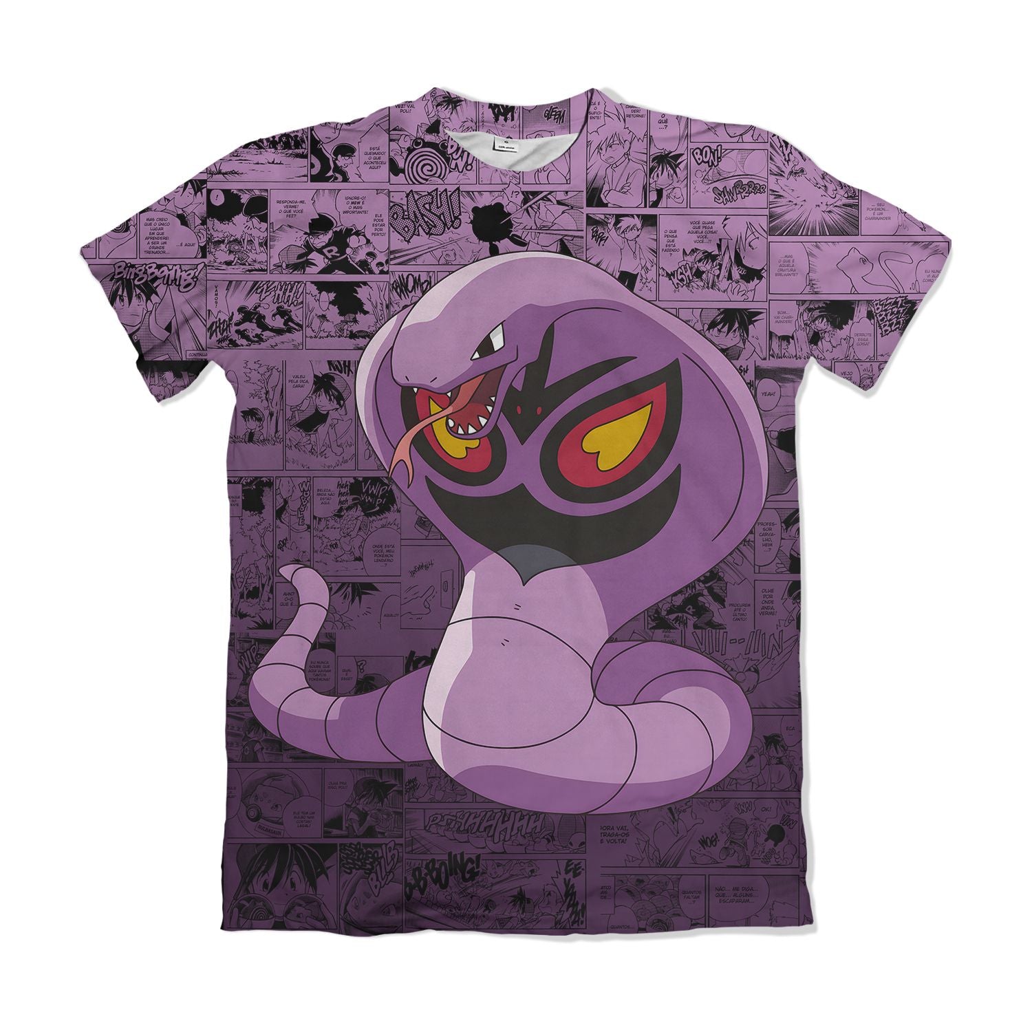 Camiseta Pokémon Arbok, Mangá Roxo Dry-Fit Premium Unissex