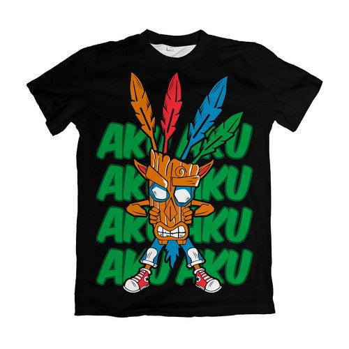 Camiseta Crash Bandicoot Aku Aku Penas Coloridas