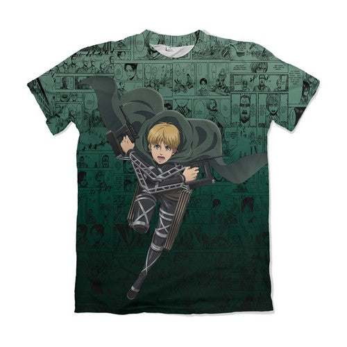 Camiseta Attack On Titan Armin Arlett Prata – Dry-Fit Premium Unissex | Swit Store