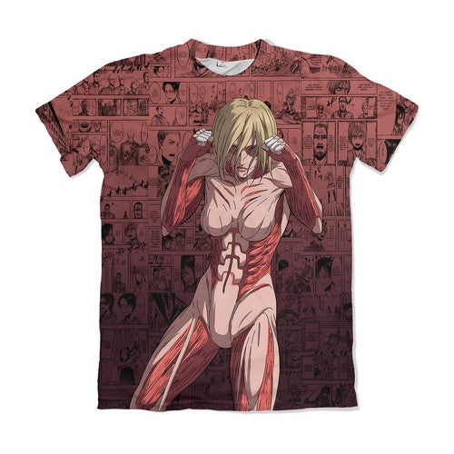 Camiseta Attack On Titan Annie Leonhardt Tita Femea Vermelho – Dry-Fit Premium Unissex | Swit Store