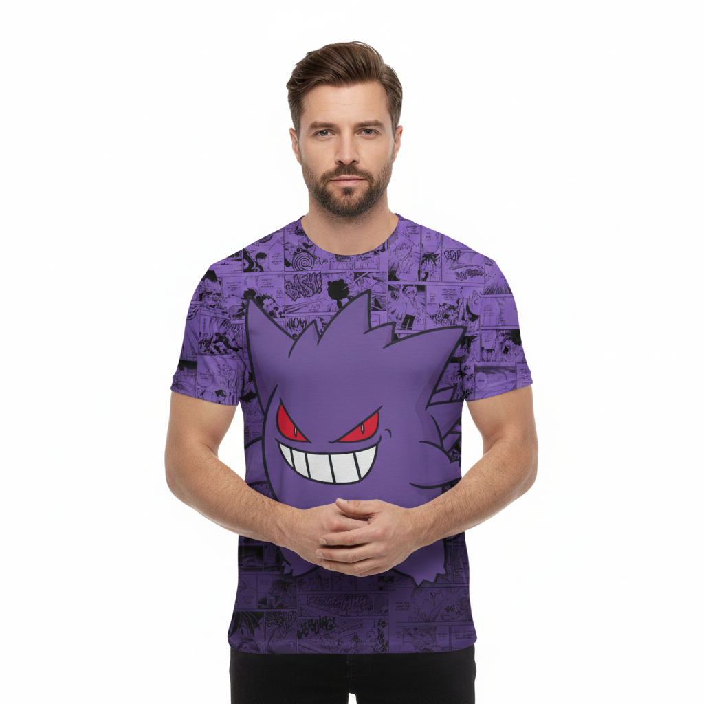 Camiseta Pokemon Gengar Roxo – Dry-Fit Premium Unissex | Swit Store