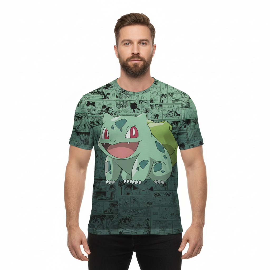 Camiseta Pokemon Bulbassauro Verde – Dry-Fit Premium Unissex | Swit Store