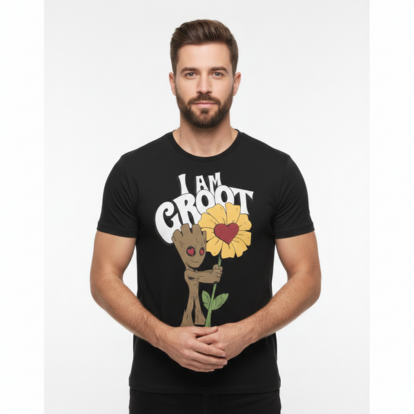 Camiseta Guardiões da Galáxia I Am Groot com Girassol
