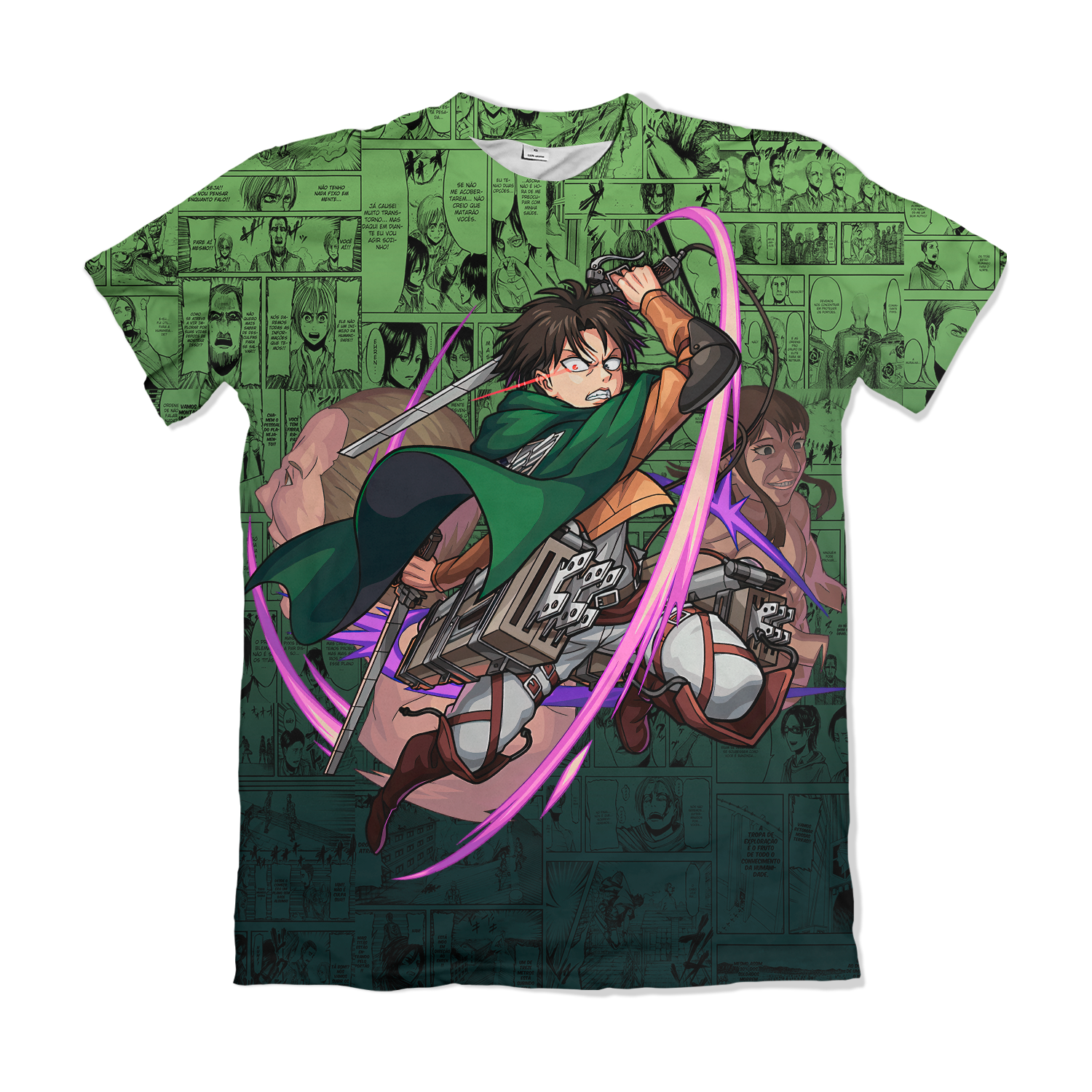 Camiseta Attack on Titan - Levi Ackerman - Verde