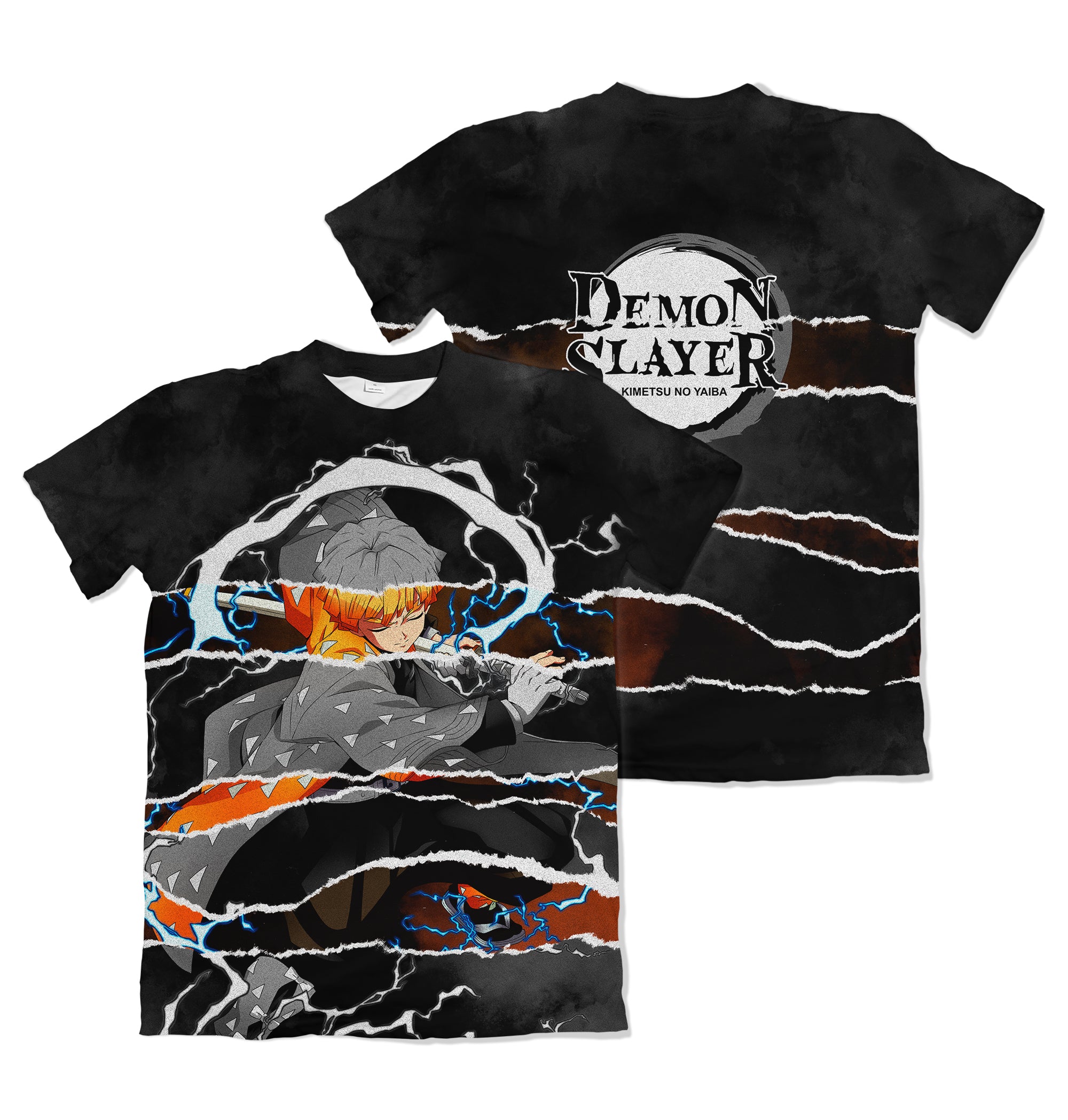 Camiseta Kimetsu No Yaiba Zenitsu Efeito Rasgado – Dry-Fit Premium Unissex | Swit Store