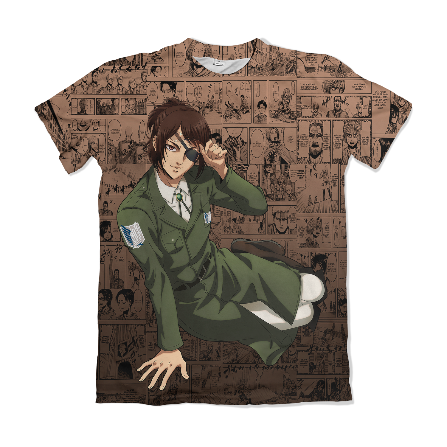 Camiseta Attack on Titan - Hange 2- Marrom