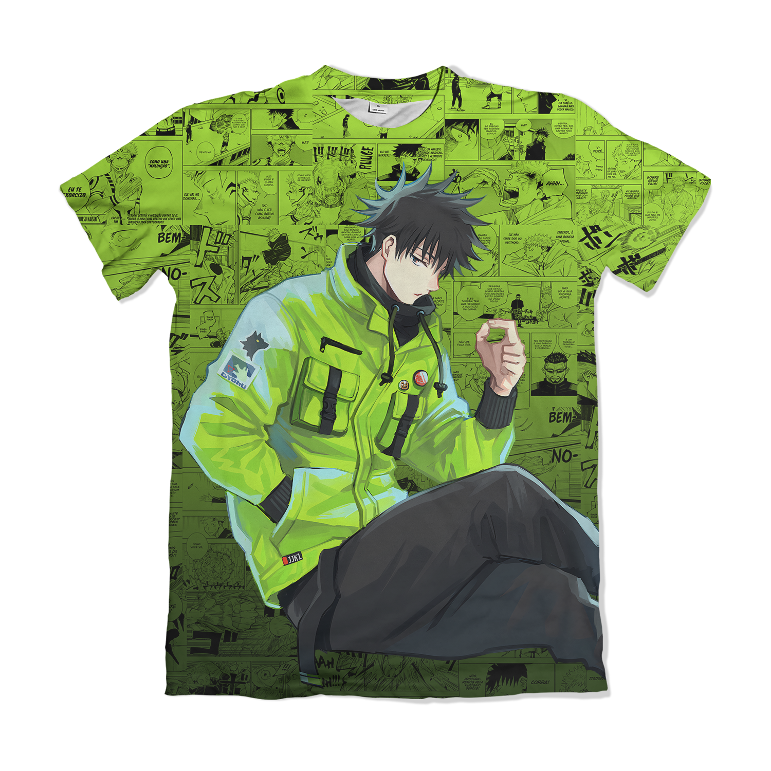 Camisa Jujutsu Kaizen - Megumi Fushiguro - Streetwear - Verde
