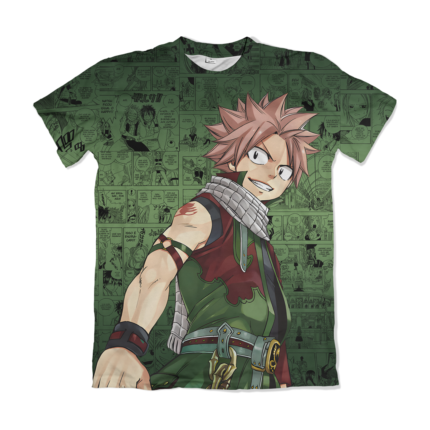 Camiseta Fairy Tail Natsu Dragneel Verde – Dry-Fit Premium Unissex | Swit Store
