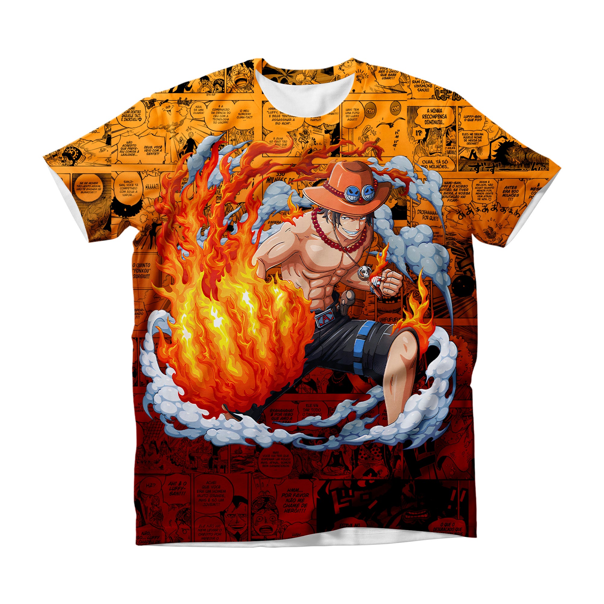 Camiseta One Piece Portgas D Ace – Dry-Fit Premium Unissex | Swit Store