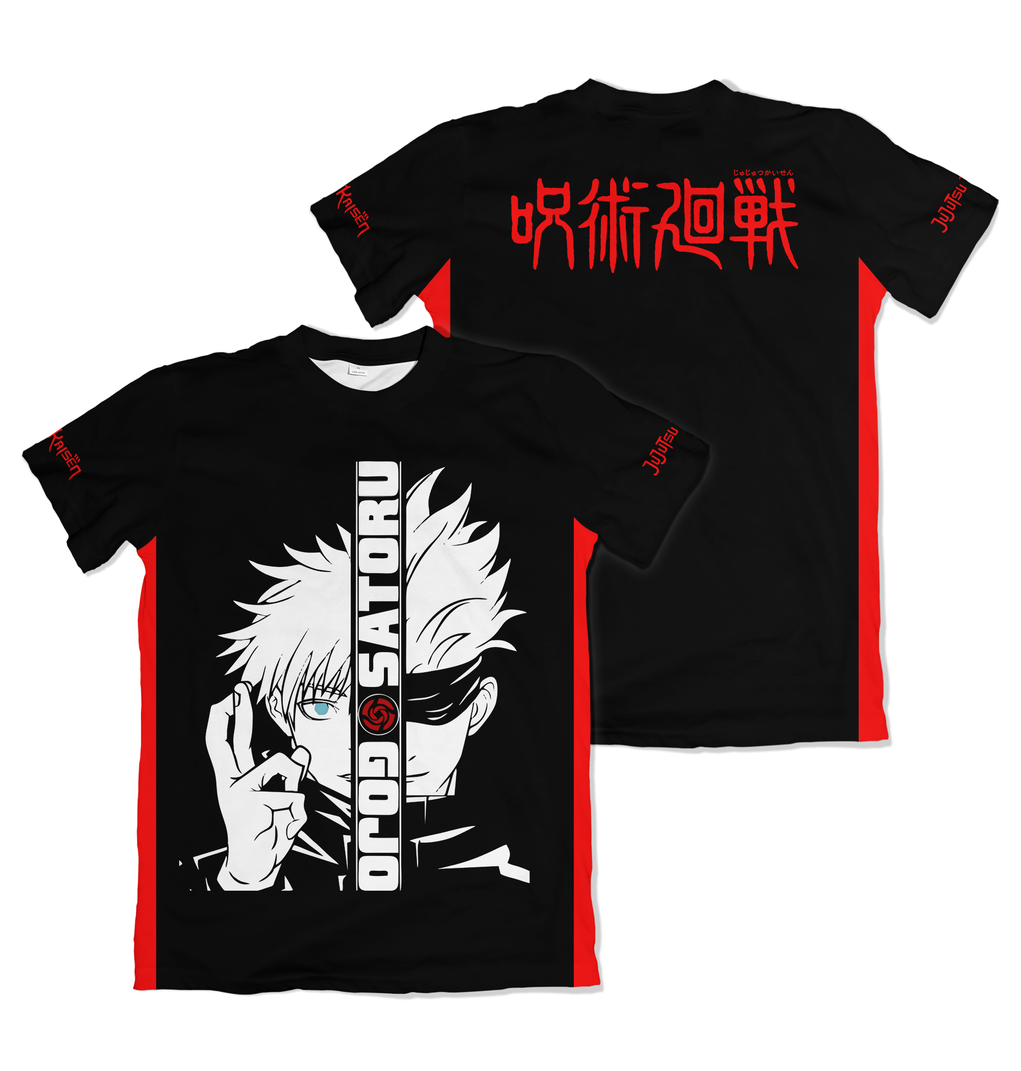 Camiseta Jujutsu Kaizen Satoru Gojo Preta Estilizada – Dry-Fit Premium Unissex | Swit Store