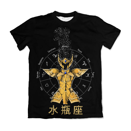 Camiseta Cavaleiros do Zodíaco Armadura Aquário 2 Dry-Fit Premium Unissex