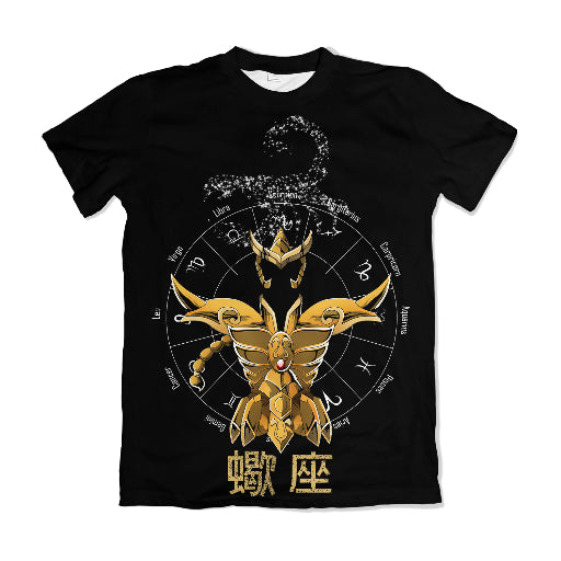 Camiseta Cavaleiros do Zodíaco Armadura Escorpião 2 Dry-Fit Premium Unissex