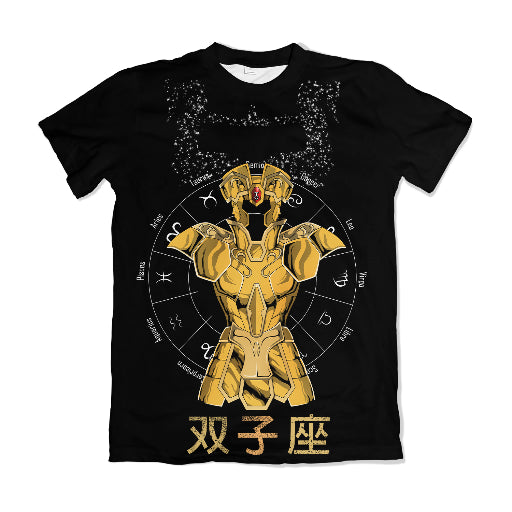 Camiseta Cavaleiros do Zodíaco Armadura Gêmeos 2 Dry-Fit Premium Unissex