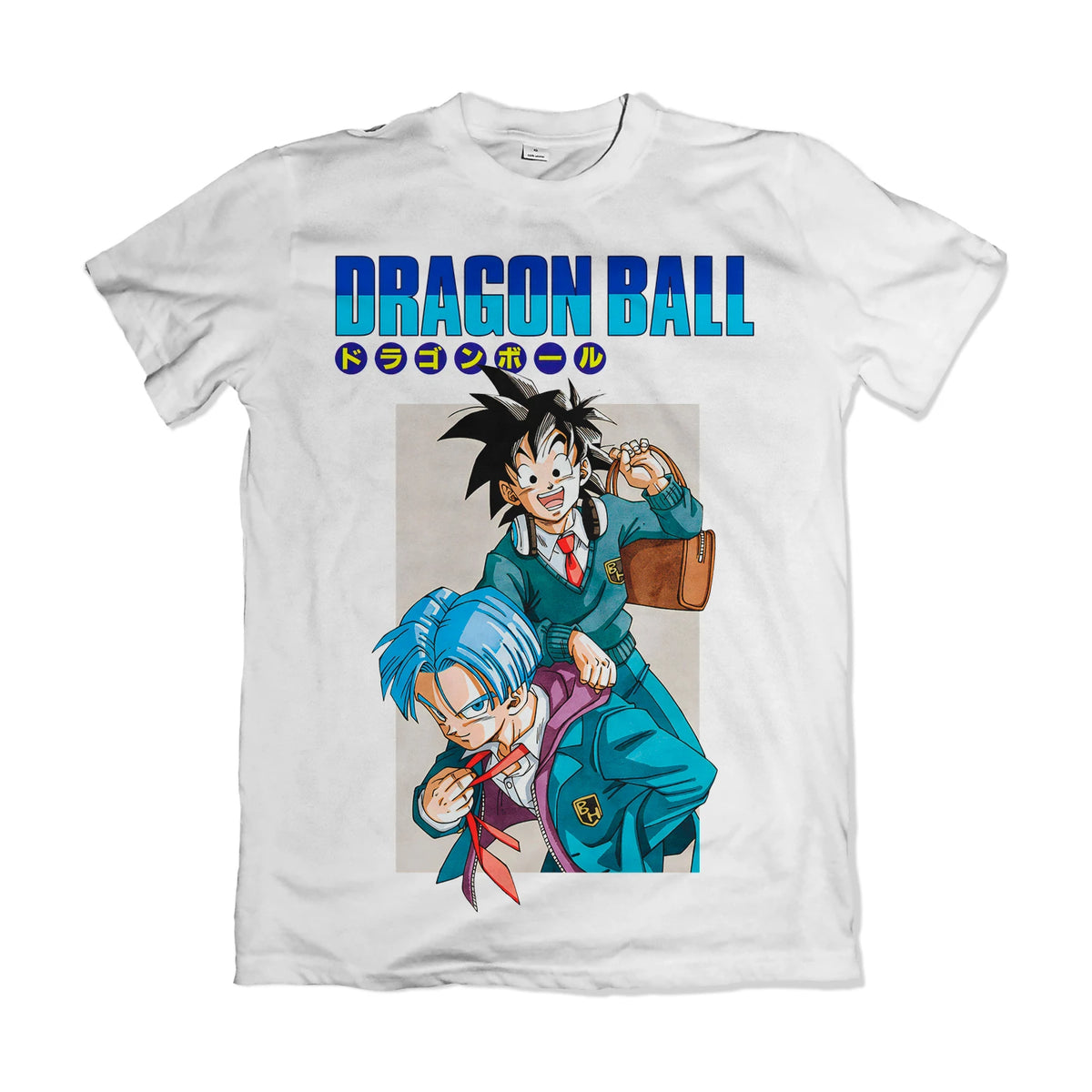 Camiseta Dragon Ball Trunks e Goten Escola