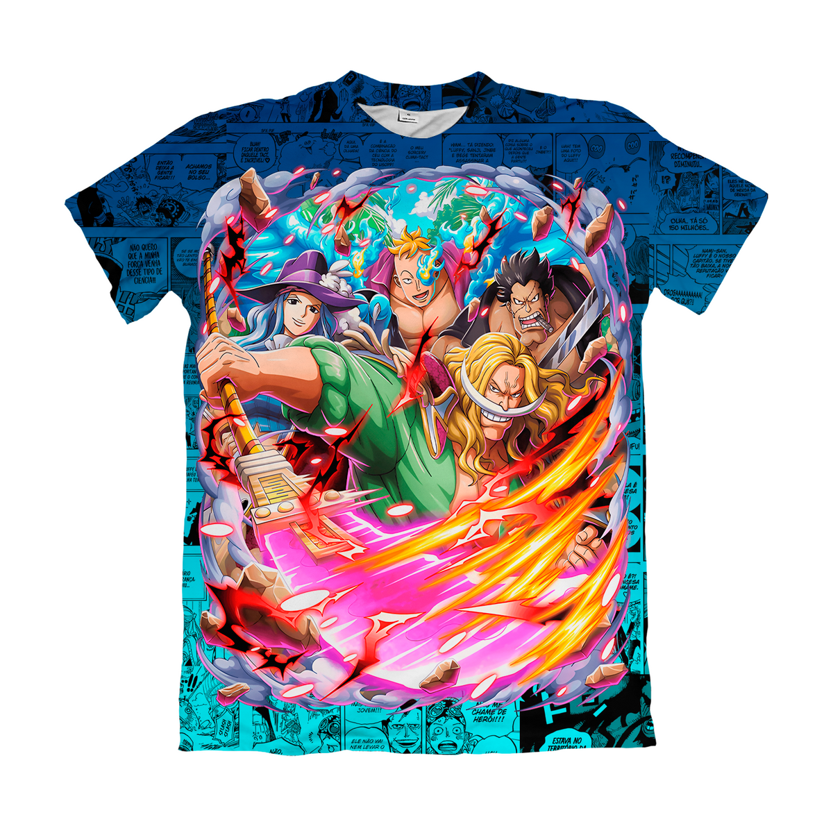 Camiseta One Piece Barba Branca Flashback Dry-Fit Premium Unissex