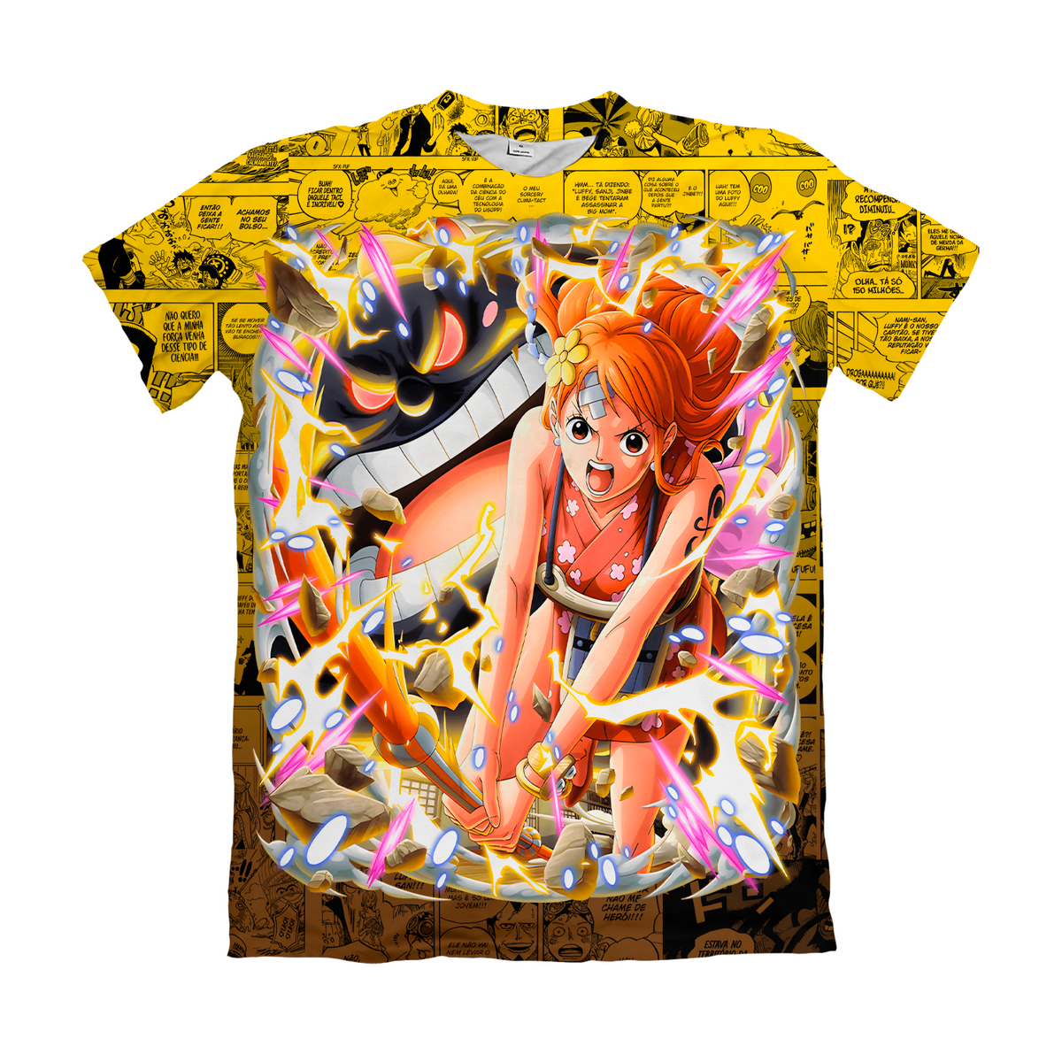 Camiseta One Piece Nami Wano Poderes Dry-Fit Premium Unissex