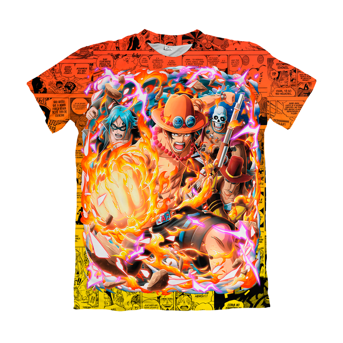 Camiseta One Piece Portgas D. Ace Dry-Fit Premium Unissex