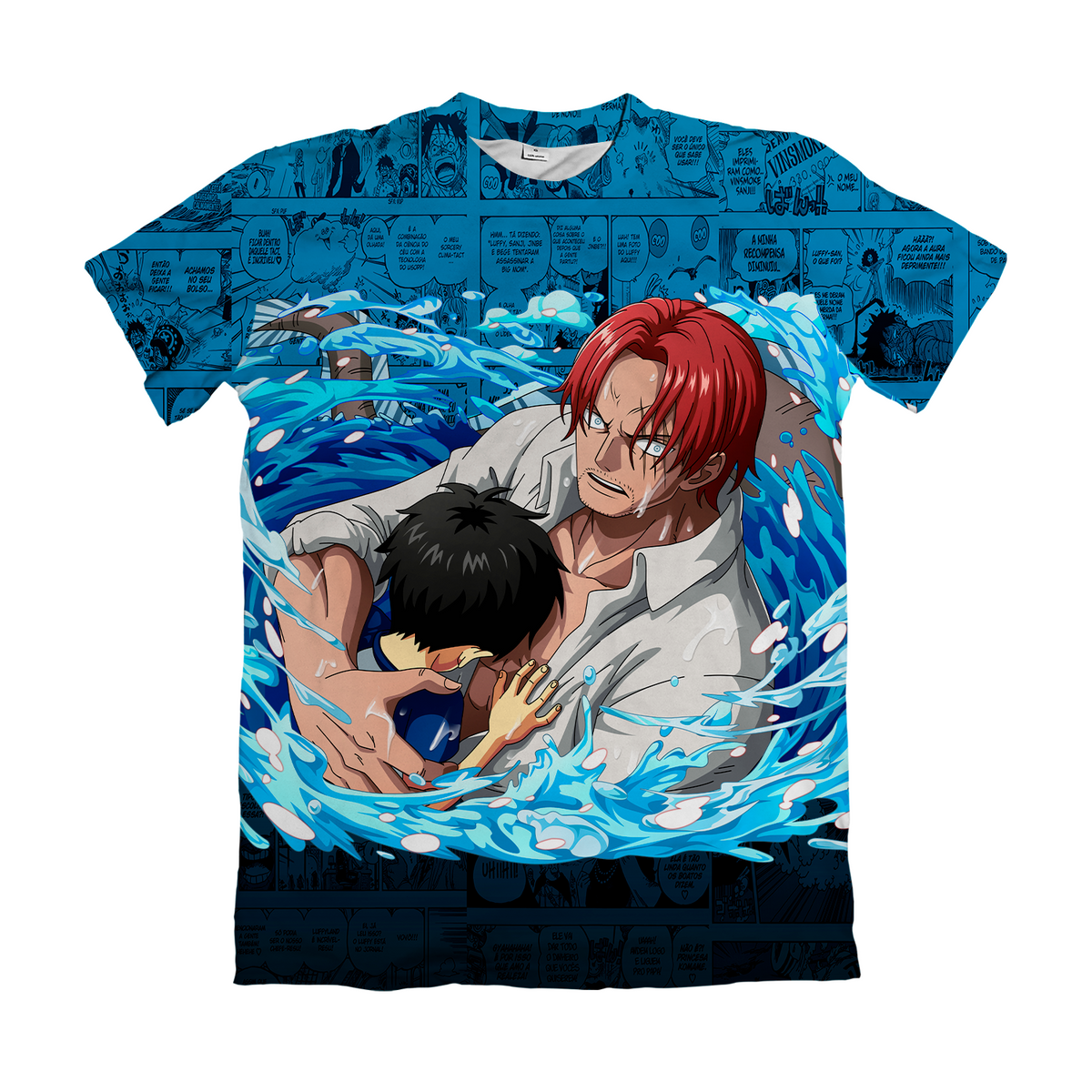 Camiseta One Piece Shanks e Luffy Dry-Fit Premium Unissex