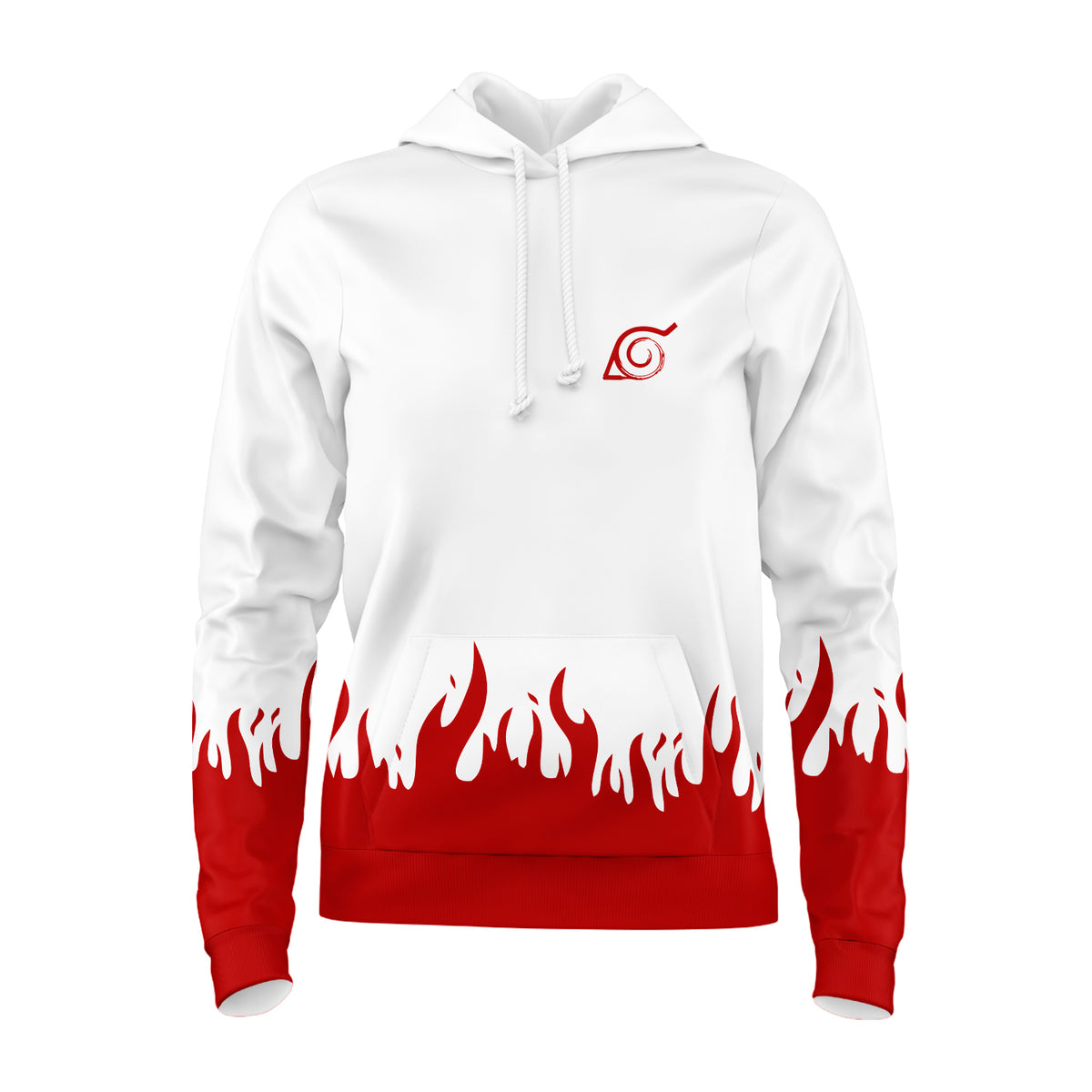 Moletom Naruto Uniforme Hokage Vermelho e Branco Premium Unissex
