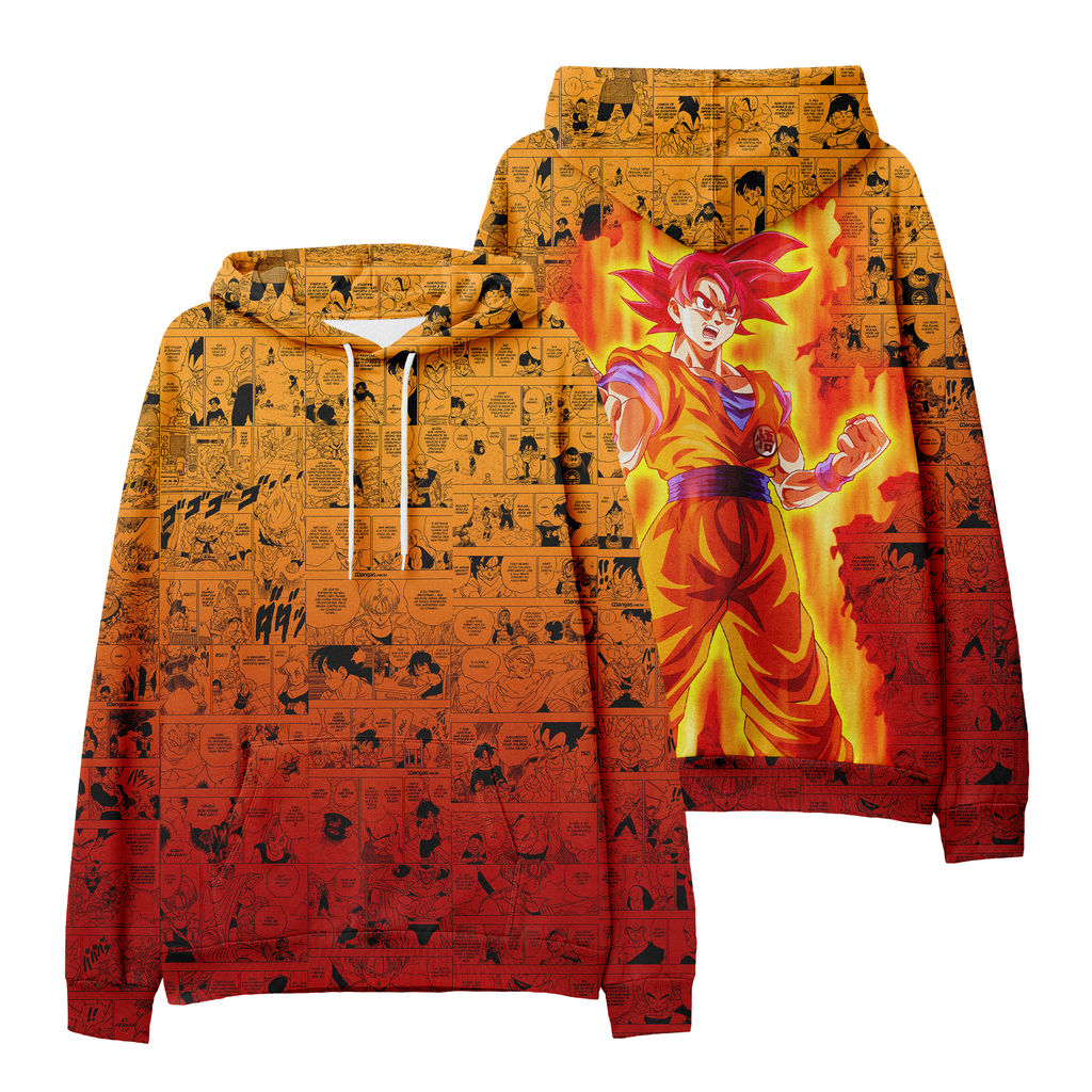 Moletom Dragon Ball Goku Super Saiyajin God Aura Premium Unissex