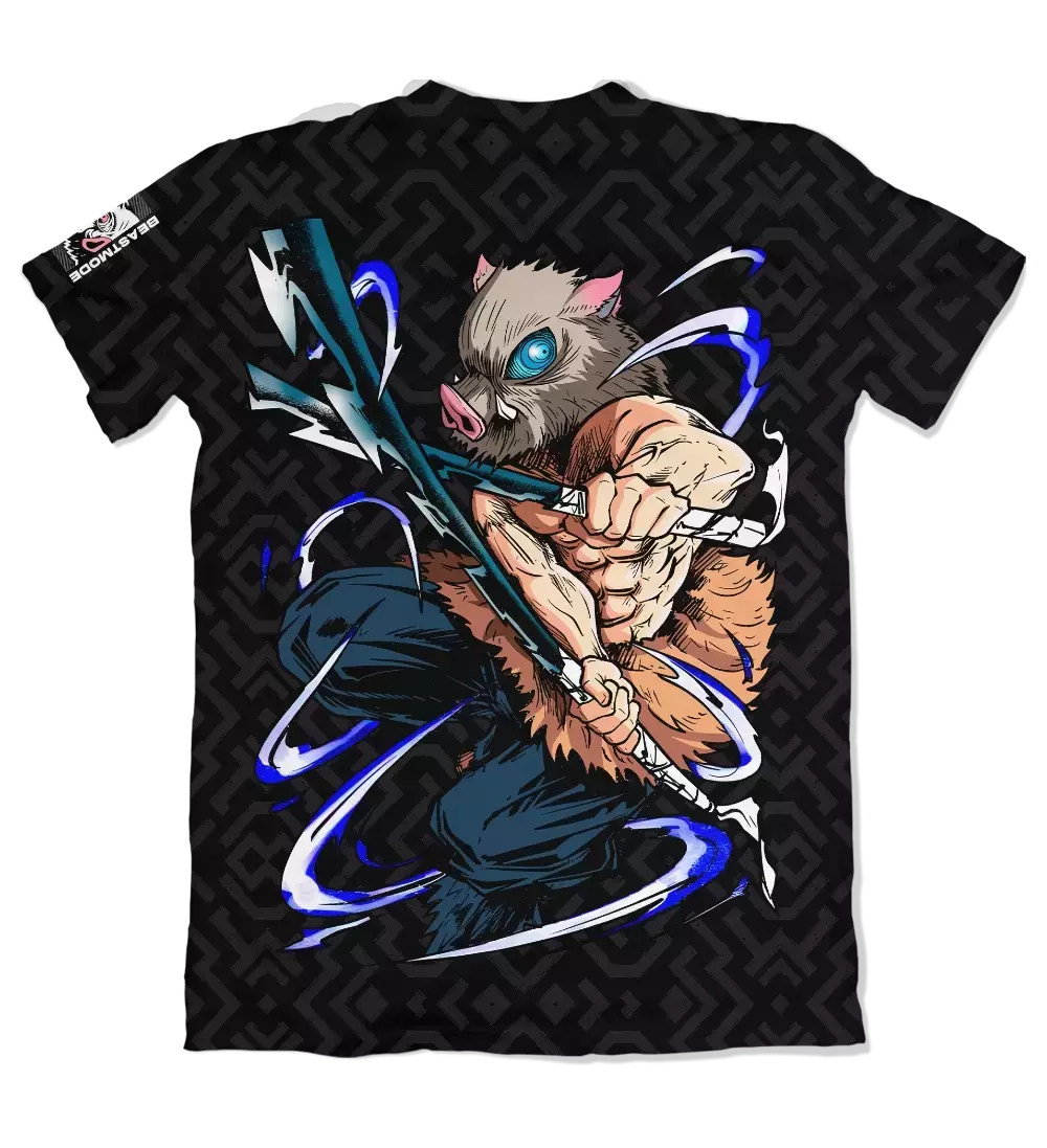 Camiseta Demon Slayer Castelo Infinito Inosuke Dry-Fit Premium Unissex