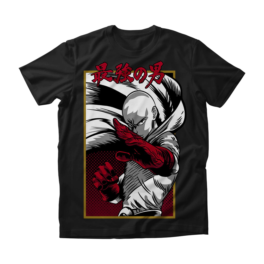 Camiseta One Punch Man Saitama Red Gloves Dry-Fit Premium Unissex