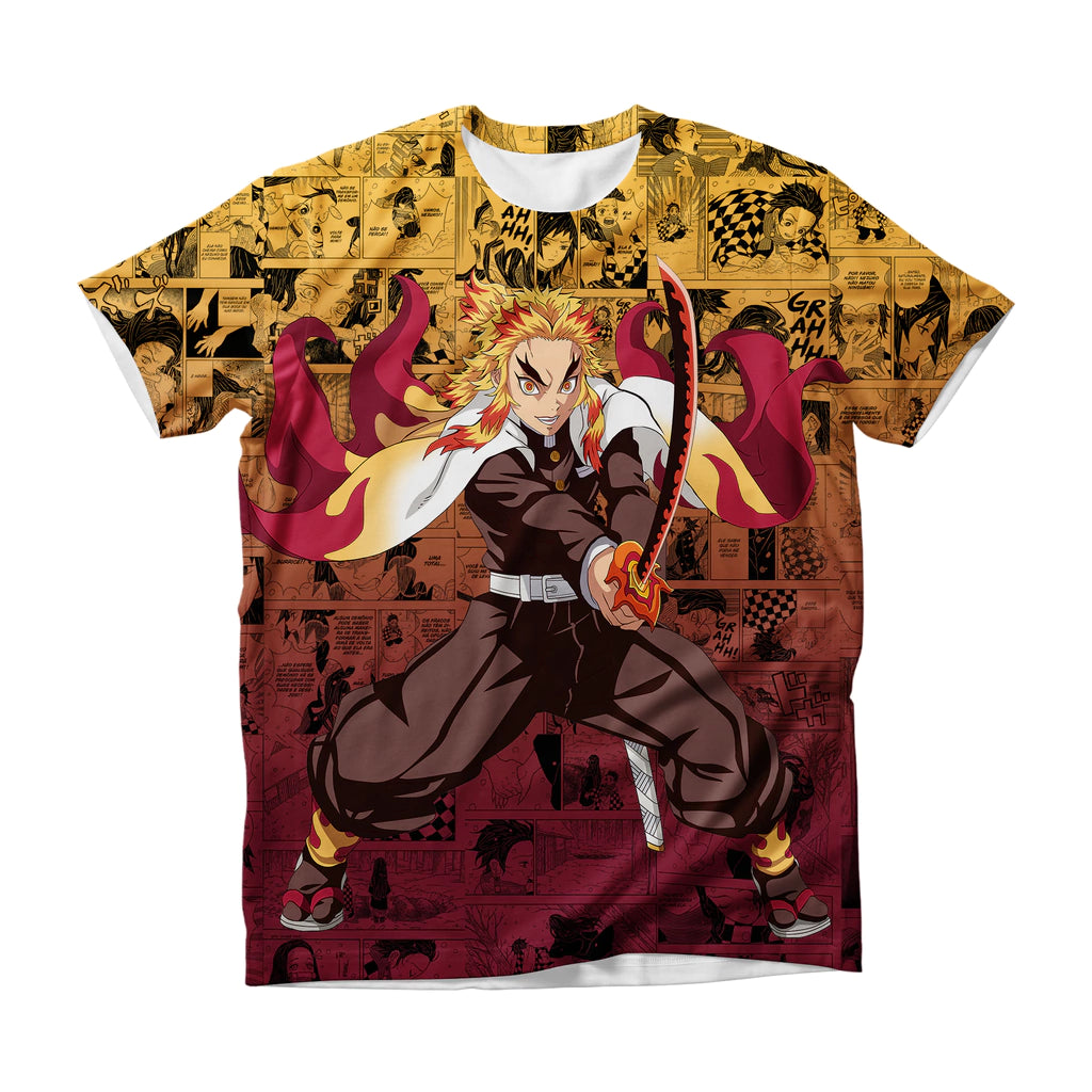 Camiseta Demon Slayer Kyojuro Rengoku Hashira Dry-Fit Premium Unissex